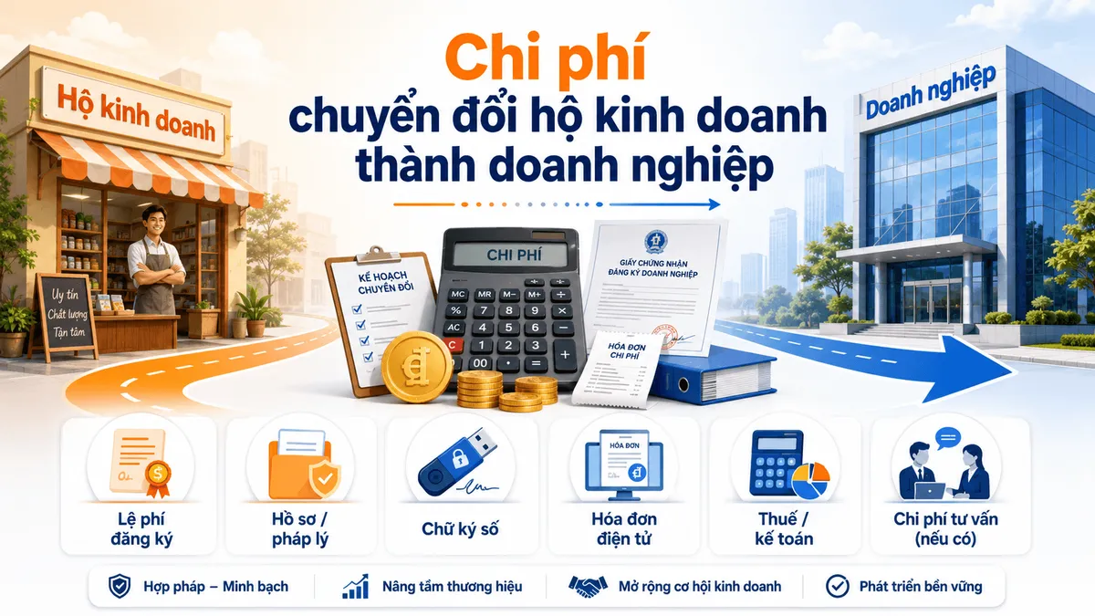 Chi phí chuyển đổi hộ kinh doanh thành doanh nghiệp
