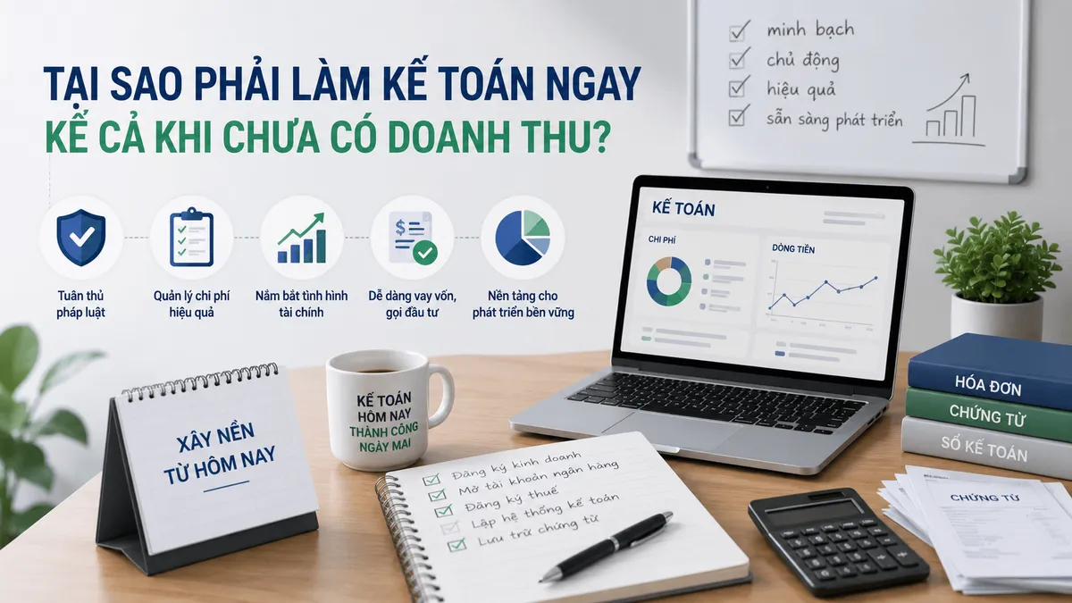 Tại sao phải làm kế toán ngay kể cả khi chưa có doanh thu