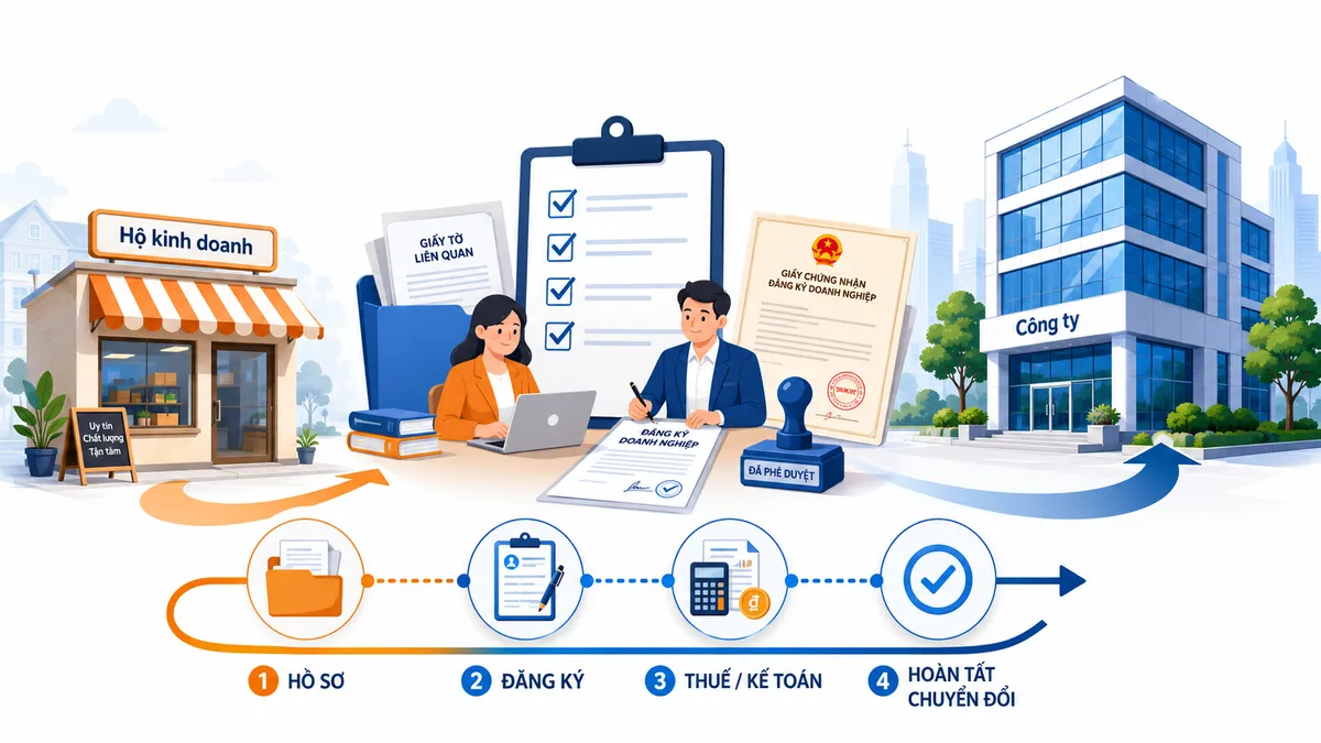 Thủ tục chuyển hộ kinh doanh thành công ty 